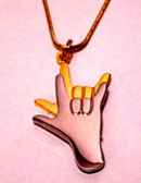 Sign Hand"I LOVE YOU" Two Tone w/ Gold Chain