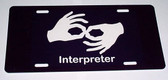 Interpreter Car Plate License (Black)