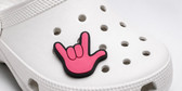 SIGN LANGUAGE ASL  I LOVE YOU SHOES CHARM  (HOT PINK WITH BLACK )
