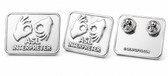 SIGN LANGUAGE ASL INTERPRETER  WITH  TACK PIN (SILVER )