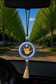 SIGN LANGUAGE ASL " I LOVE YOU" HAND WITH  MIRROR HANGING OR ANYTHING HANGING (#12)