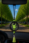 SIGN LANGUAGE ASL " I LOVE YOU" HAND WITH  MIRROR HANGING OR ANYTHING HANGING (#20)