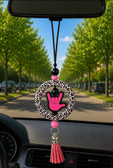 SIGN LANGUAGE ASL " I LOVE YOU" HAND WITH  MIRROR HANGING OR ANYTHING HANGING (#21)