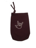 Mini Bag with I LOVE YOU Outline Hand White ( Brown)
