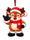 SIGN LANGUAGE ASL FULL "I LOVE YOU" HAND WITH REINDEER CHRISTMAS ORNAMENT ACRYLIC
