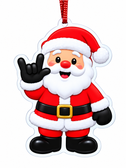 SIGN LANGUAGE ASL FULL "I LOVE YOU" HAND WITH SANTA CHRISTMAS ORNAMENT ACRYLIC