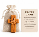 SIGN LANGUAGE ASL FULL "I LOVE YOU" HAND WITH WOOD CROSS (PRE ORDER)