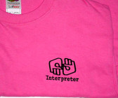 Interpreter Outline hand (Light Pink ) T-Shirt Adult