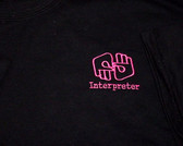 Interpreter Outline hand (Black & Pink ) T-Shirt Adult