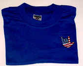 USA SIGN HAND ' I LOVE YOU " T SHIRT Embroidery ( ROYAL SHIRT ) Left Chest ( ADULT SIZE ),