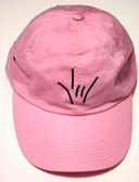 Pink Cap with Draw ILY (Black Thread)