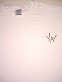 Draw ILY White T-shirt Embroidery (Navy Thread) Adult