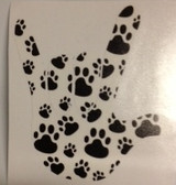 Auto Decals Sticker Large Full Hand I LOVE YOU (PAWS)