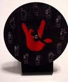 Desk Clock , Finger number with (Red Hand) Black background