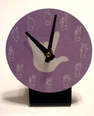 Desk Clock , Finger number with (White Hand) Purple background