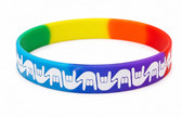 SIGN LANGUAGE ASL "I LOVE YOU" HANDS Awareness Bracelet Silicone (RAINBOW)