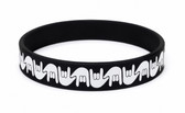 SIGN LANGUAGE ASL "I LOVE YOU" HANDS Awareness Bracelet Silicone (BLACK)