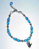 Blue CZ with ILY Bracelet Adjustment chain
