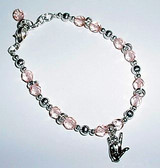 Pink CZ with ILY Bracelet Adjustment chain