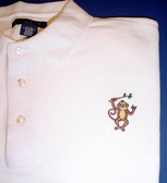Monkey with Sign Hand "  I LOVE YOU "  Polo Shirt  ADULT SIZE ( Embroidery)