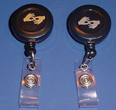 Badge Reel, Interpreter, (Black w/Gold or Silver)