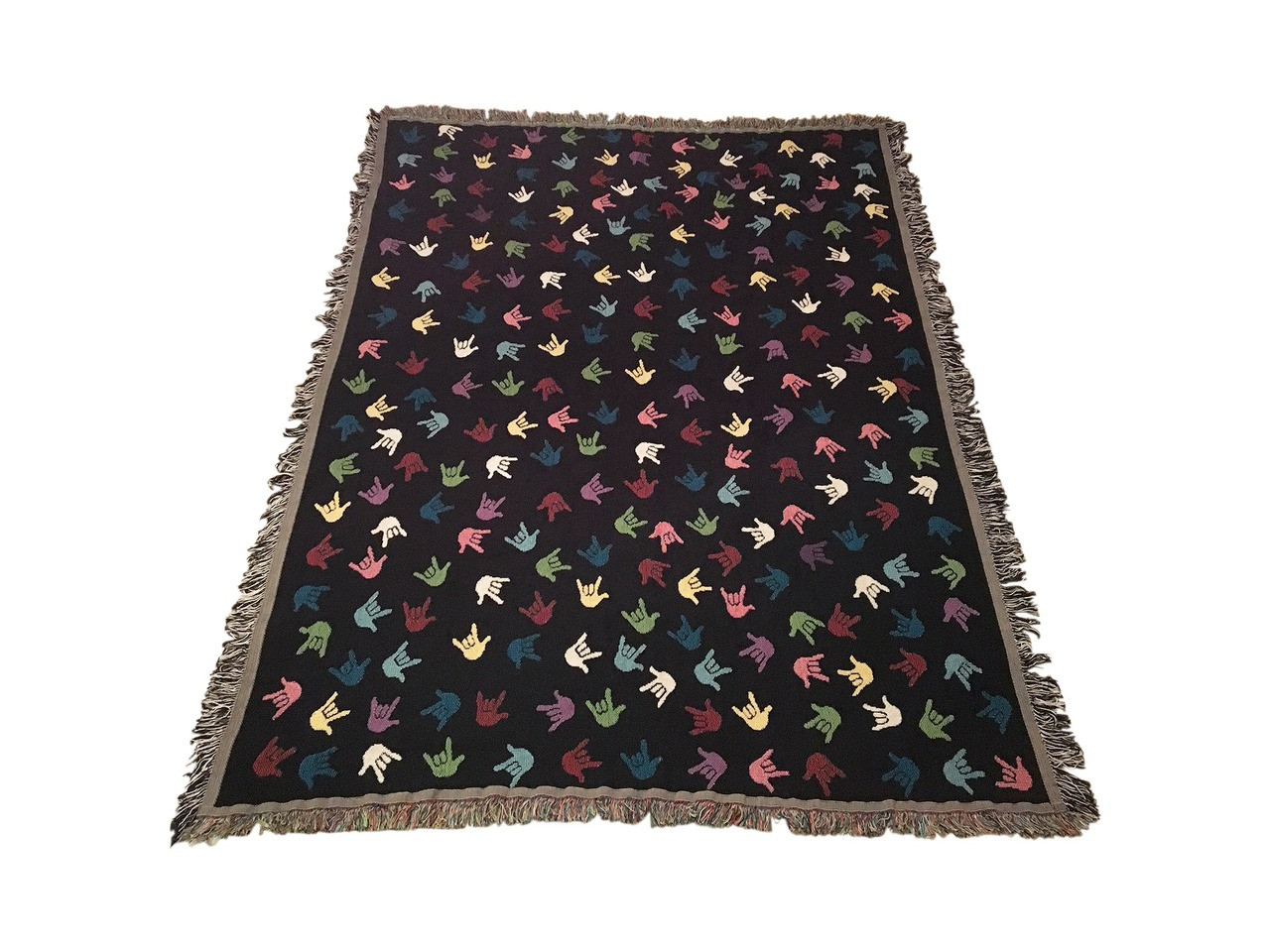 Colors Of Hands Sign Language I Love You Sign Adult Afghan Blanket New Deafgifts Llc Colors Of Hands Sign Language I Love You Sign Adult Afghan Blanket New Deafgifts Llc