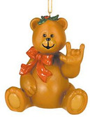 Girl Bear with Sign I LOVE YOU Ornament