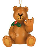 Boy Bear with Sign I LOVE YOU Ornament