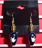 Christmas Light drop earring pair ( Blue w/ILY White)