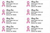 SIGN LANGUAGE ASL " I LOVE YOU " HAND WITH PINK RIBBON CUSTOM LABEL MAILING