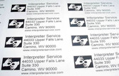 Custom Mailing Labels with Interpreter Hands (Navy)