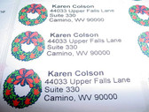 Custom Mailing Labels with Wreath with " I LOVE YOU"