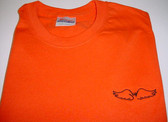 Orange T-Shirt Embroidery " Wings with Draw I LOVE YOU "  (HD) ADULT SIZE