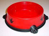 Dog Bowl, Red w/ ILY (Black) - (LARGE BOWL)