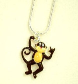 Monkey sign I LOVE YOU, Necklace (Enamel)
