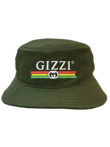 KINGPIN GIZZI BUCKET HAT ARMY / WHITE / RASTA