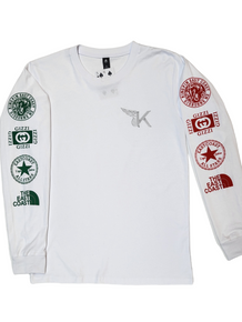KINGPIN ICONS L/S TEE WHITE / GREEN / RED
