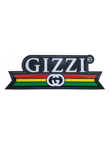 KINGPIN GIZZI STICKER SMALL BLACK / RASTA 