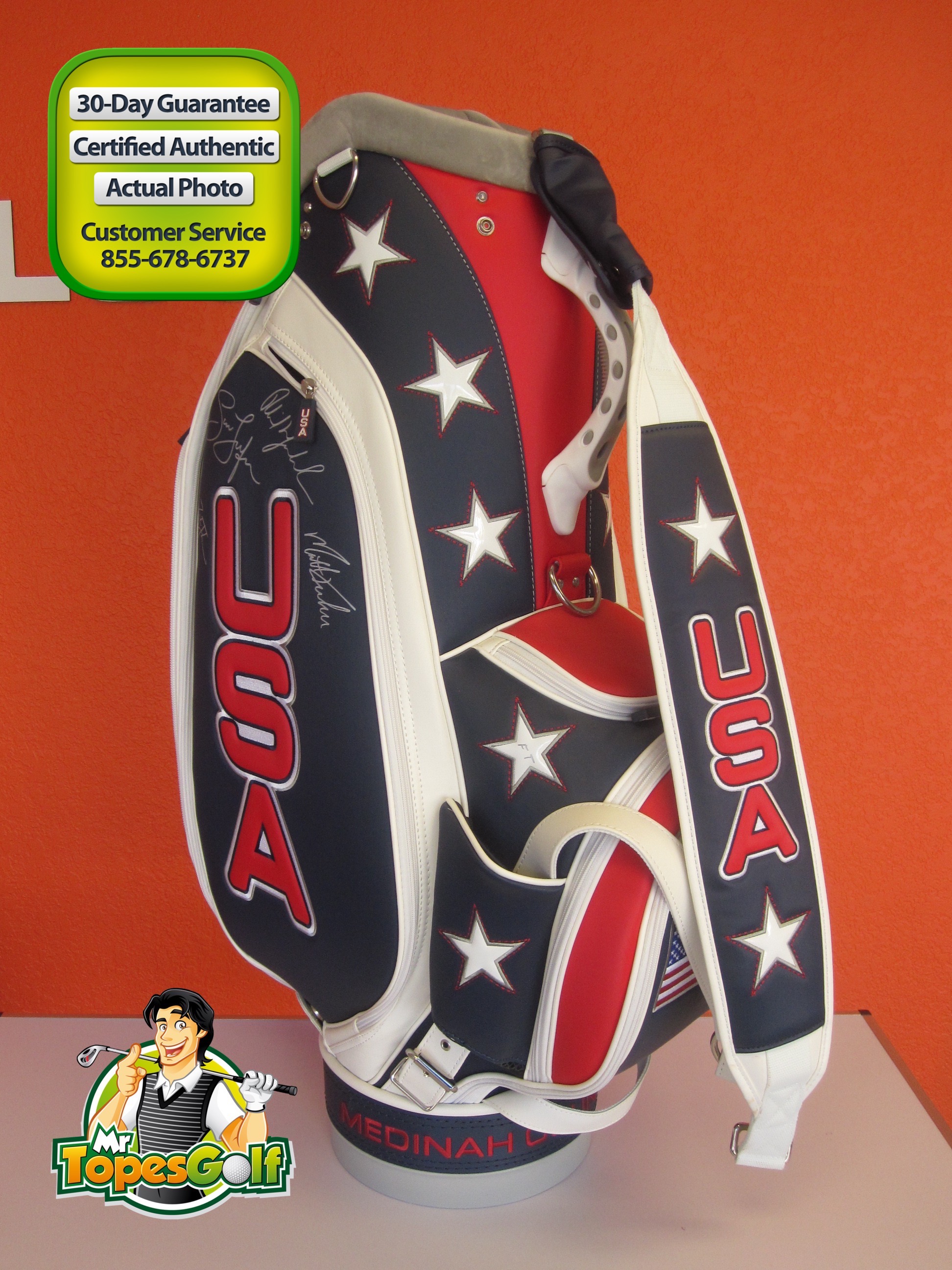 FOR SALE: FRED COUPLES 2012 RYDER CUP TEAM USA GOLF BAG - SIGNED BY 13 ...