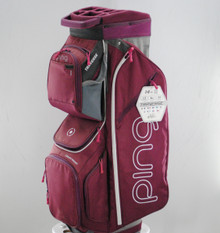 Lady PING Traverse Cart Golf Bag 14 Way Top /10 Pockets Silver/Scarlet J-132649