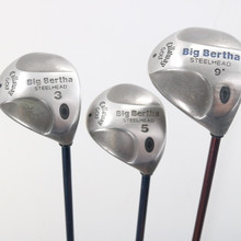 Callaway Big Bertha Steelhead 1,3,& 5 Wood Set Graphite Regular Flex RH P-139120