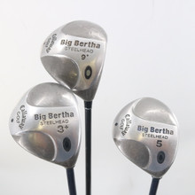 Callaway Big Bertha Steelhead 1,3+,& 5 Wood Set Graphite Firm Stiff RH S-138691