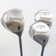 Callaway Big Bertha GBB/ War Bird 3,5,& 7 Wood Set Graphite Regular RH C-139214