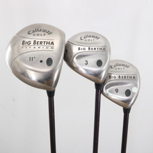Callaway Big Bertha/Titanium Combo 1,3,& 9 Wood Set Graphite Ladies RH S-152191