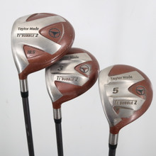 TaylorMade Titanium Bubble 2 Wood 1,3,& 5 Set Graphite Stiff Left-Hand S-152196