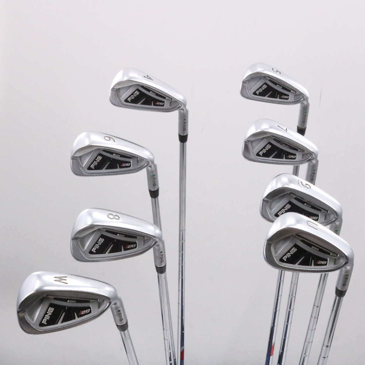 Ping i20 Iron Set 4-W,U Green Dot KBS Tour Steel Stiff Flex Right