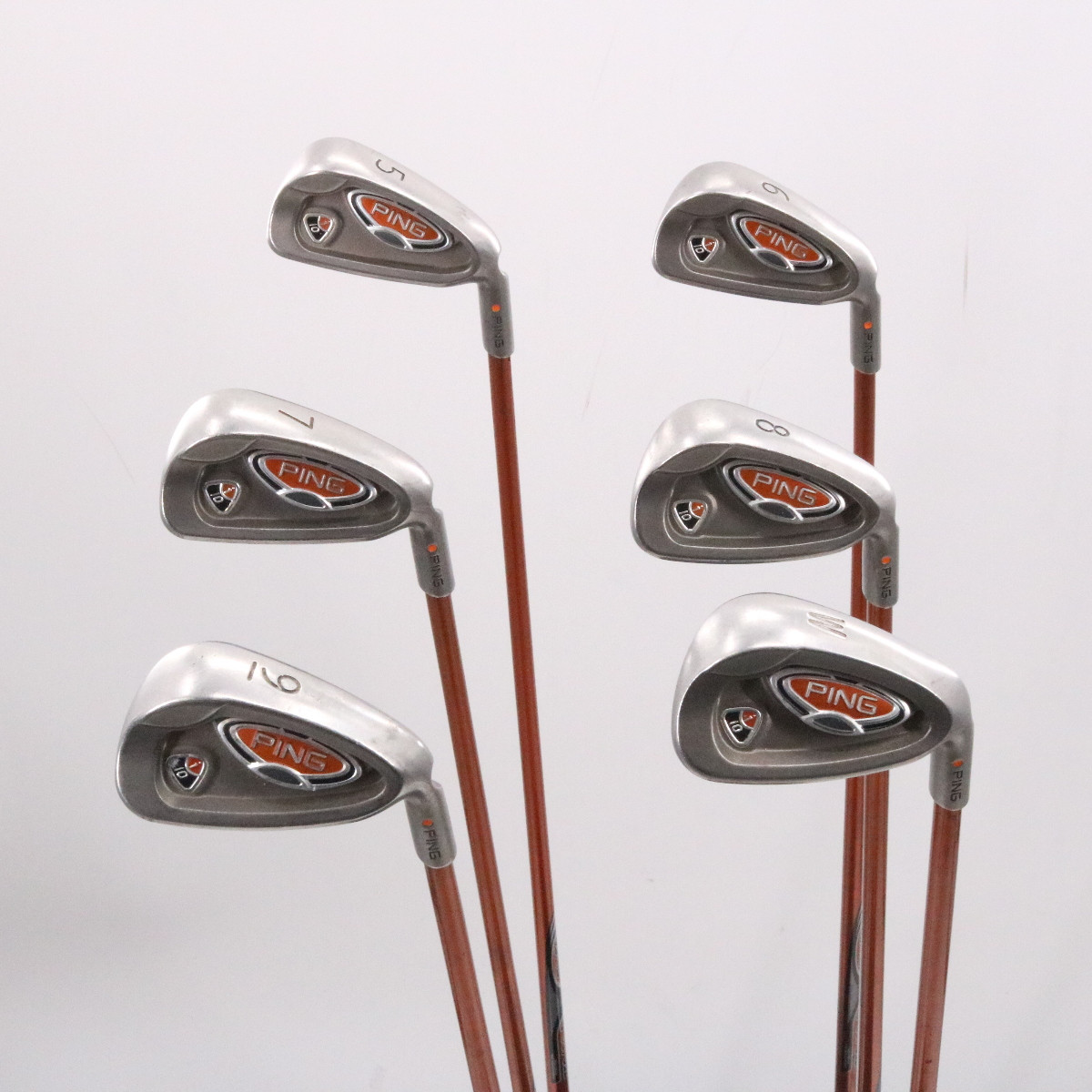 Ping i10 Iron Set 5-W Orange Dot Graphite TFC 129I Stiff Right