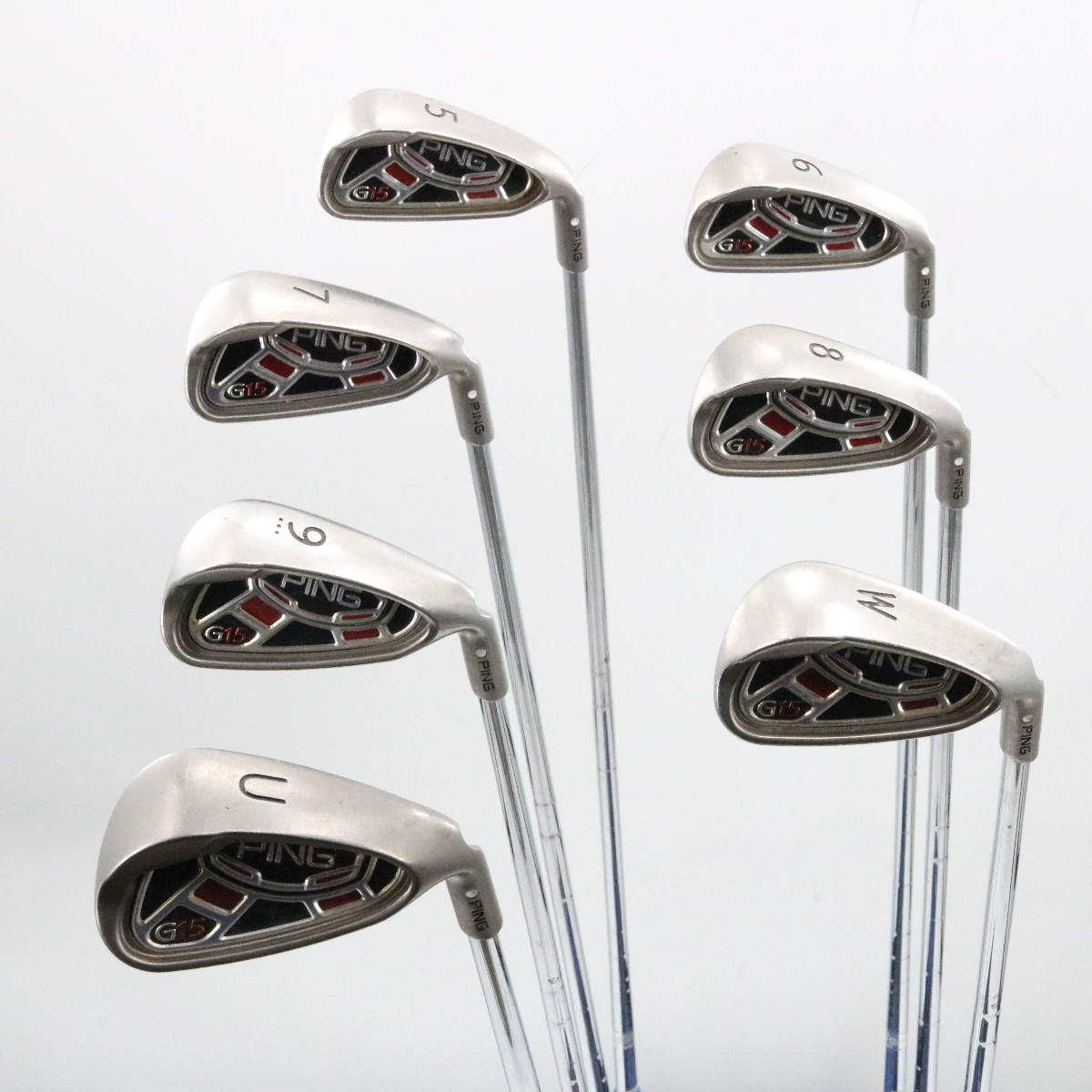Ping G15 Iron Set 5-W,U White Dot Steel AWT Stiff Flex Right-Handed 81471G - Mr Topes Golf