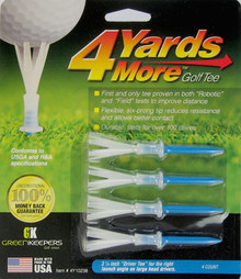 4 Yards More Golf Tee - 4 Pack - 3 1/4" Driver Height - Blue GT-11924