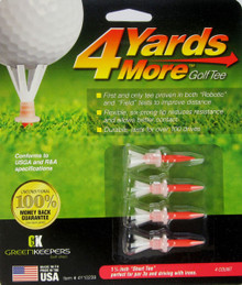 4 Yards More Golf Tee - 4 Pack - 1 3/4" Short Iron Height - Red GT-11925